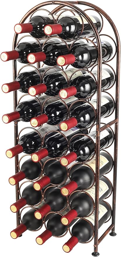 PAG 23 Bottles Arched Freestanding Floor Metal Wine Rack Wine Bottle Holders by PAG