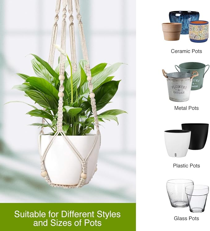 LEWESU Macrame Plant Hanger Indoor Set of 2 - Image 8