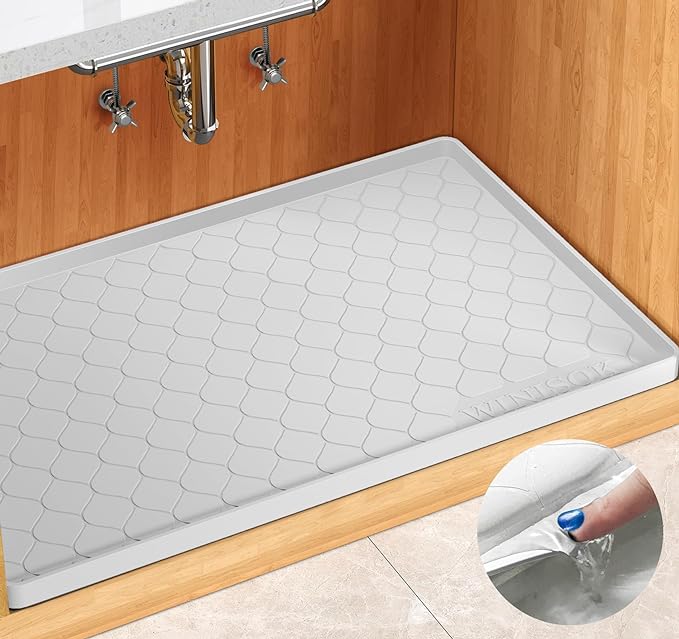 Silicone Under Sink Mat 34" x 19", kitchen Essentials and Gadgets, Shelf liner by Winisok