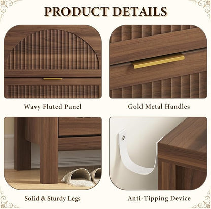 Fluted Shoe Cabinet Storage - Image 5