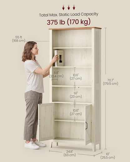 VASAGLE Liry Collection Farmhouse Bookshelf, 6-Tier Bookcase - Image 6