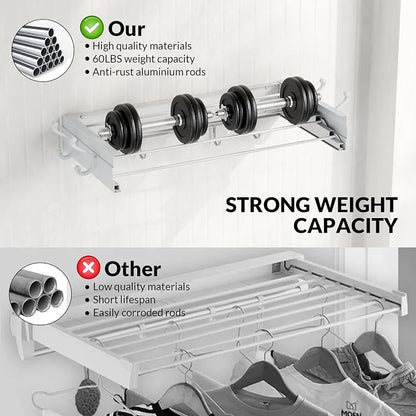BAKON Wall Mounted Foldable Clothes Drying Rack - Image 4