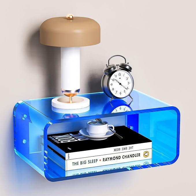 Acrylic Floating Nightstand, Bedside Table, Nightstand Shelf Wall Mounted by AcrylicTable