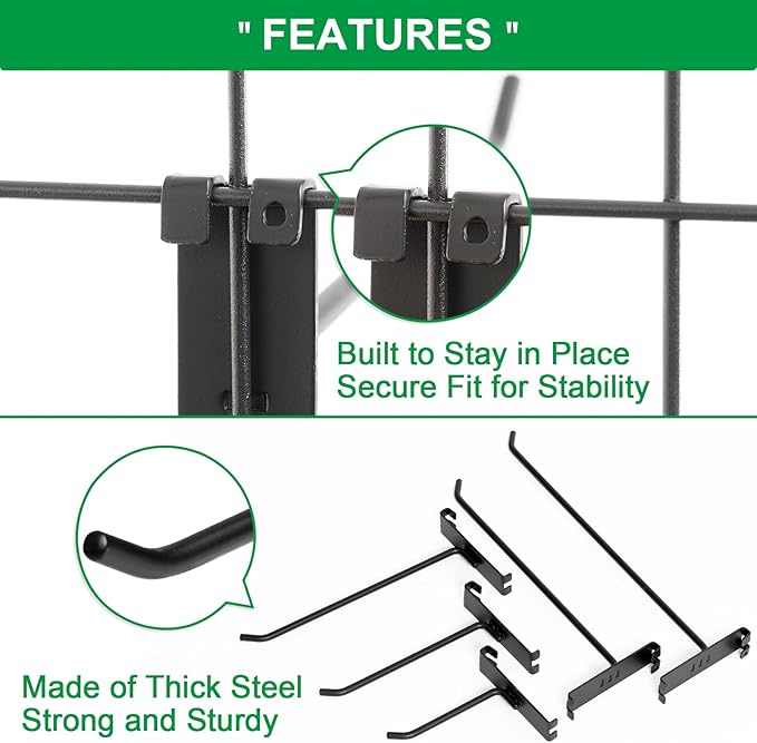 12 Inch Gridwall Hooks, Grid Panel Hanging Hooks - Image 3