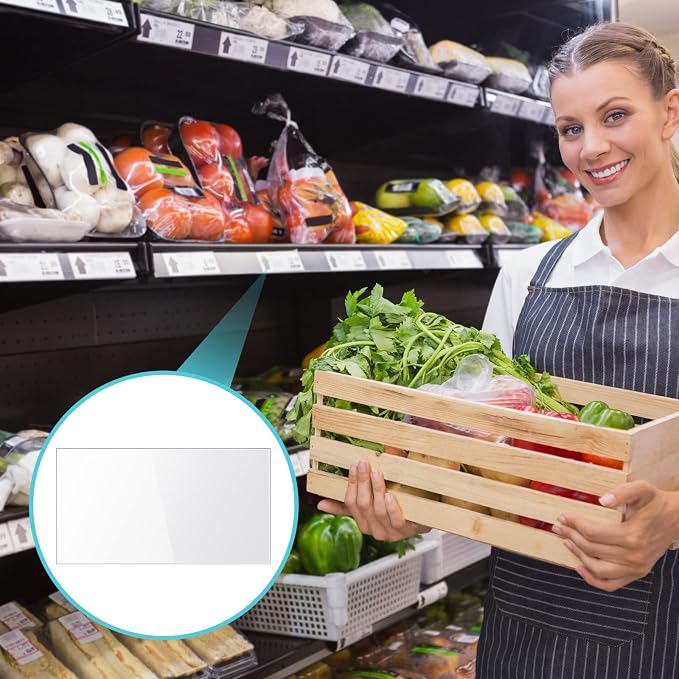 1000 Pack Plastic Tags Shelf Label Holders Clear Plastic Label Price Tag - Image 5