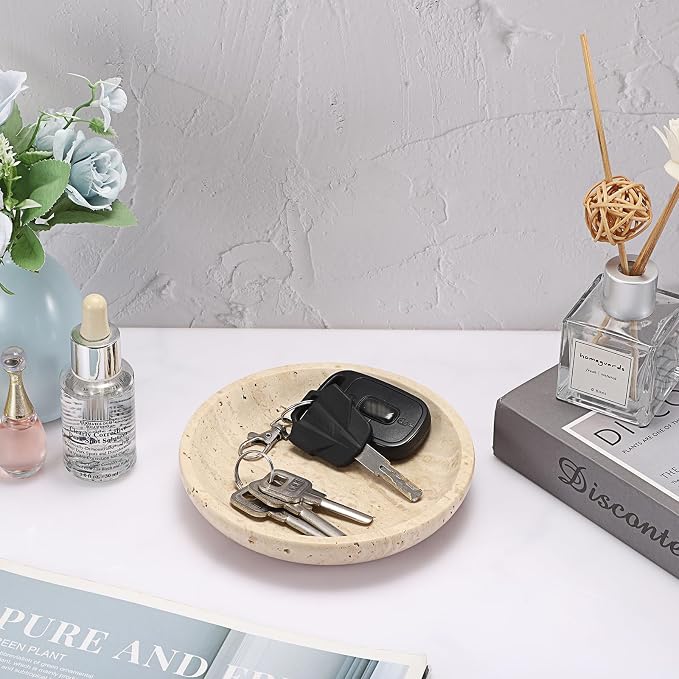 Hipiwe Small Key Bowl for Entryway, 5.5" Round Decorative Ring Holder Dish - Image 3