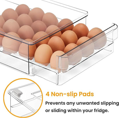 vacane 24 Capacity Egg Holder for Refrigerator, Egg Drawer for Fridge Pull Out - Image 5