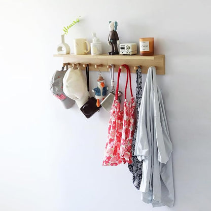 Entrance Coat Rack ，Coat Hooks, Wall-Mounted Wooden Hook Rack, Wall-Mounted - Image 2