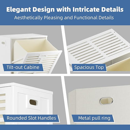 HITNET Tilt Out Laundry Hamper Cabinet, Bathroom Laundry Cabinet - Image 4