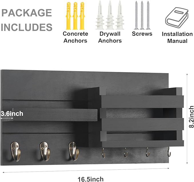 Lwenki Mail Organizer for Wall Mount – Key Holder - Image 4
