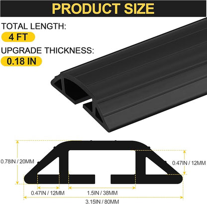 MYFAMIREA 4FT Floor Cord Cover Heavy Duty Cable Cover Protector - Image 2