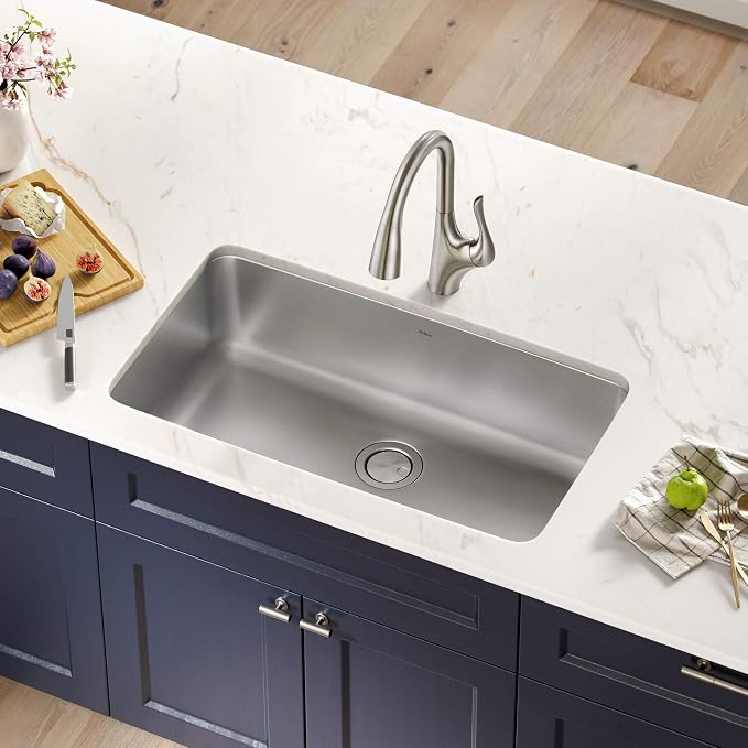 KRAUS Dex 33-inch Undermount 16 Gauge Stainless Steel Single Bowl Kitchen Sink - Image 7