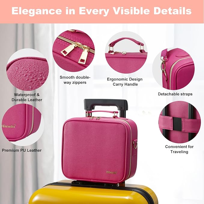 Mocado Travel Makeup Bag with LED Lighted Mirror, Travel Makeup Organizer - Image 2