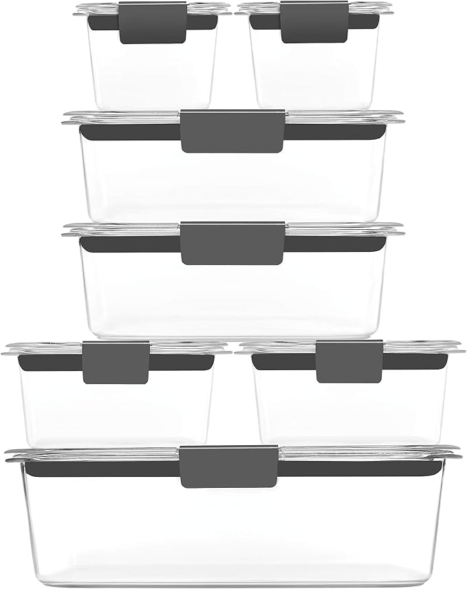 Rubbermaid Brilliance Food Storage Containers, 14 Piece Plastic Containers - Image 2