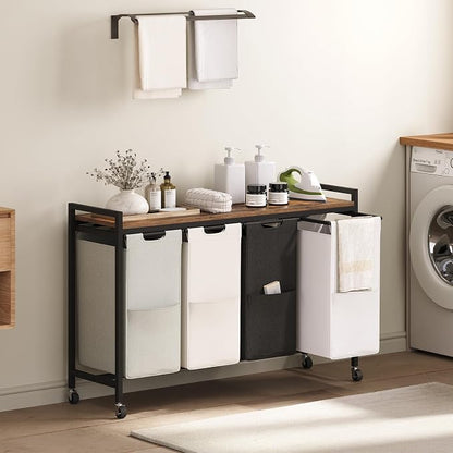 HOOBRO Laundry Sorter 4 Sections, Laundry Hamper - Image 2
