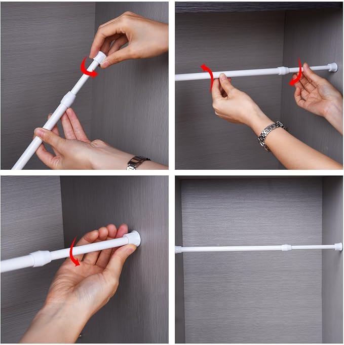 AIZESI Spring Tension Curtain Rods Short Tension Rod - Image 8