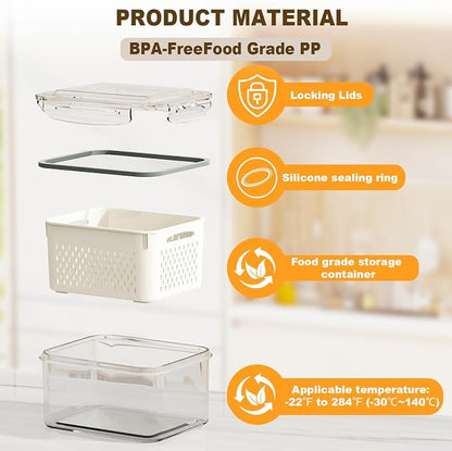 8 Pcs Fruit Storage Containers for Fridge - Image 3
