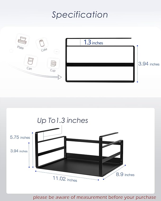Nxconsu 2Pack Under Shelf Storage Basket Organizer Hanging Holder - Image 2