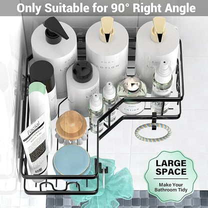AKTECKE Corner Shower Caddy Bathroom Organizer: Stainless Steel Adhesive Shower - Image 3