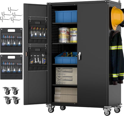 Aobabo Extra Large Cabinet on Wheels, Metal Storage Cabinet by Aobabo