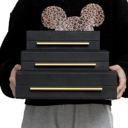 Faux Shagreen Leather Jewelry Storage Boxes Set of 3 - Image 9