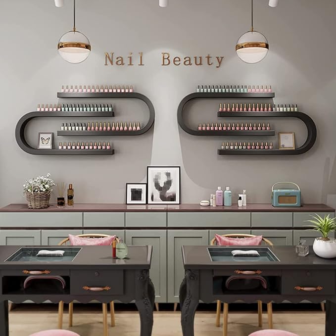Wall Mounted Shelf Nail Polish Bottle Display Rack, U-Shaped Essential Oil - Image 2