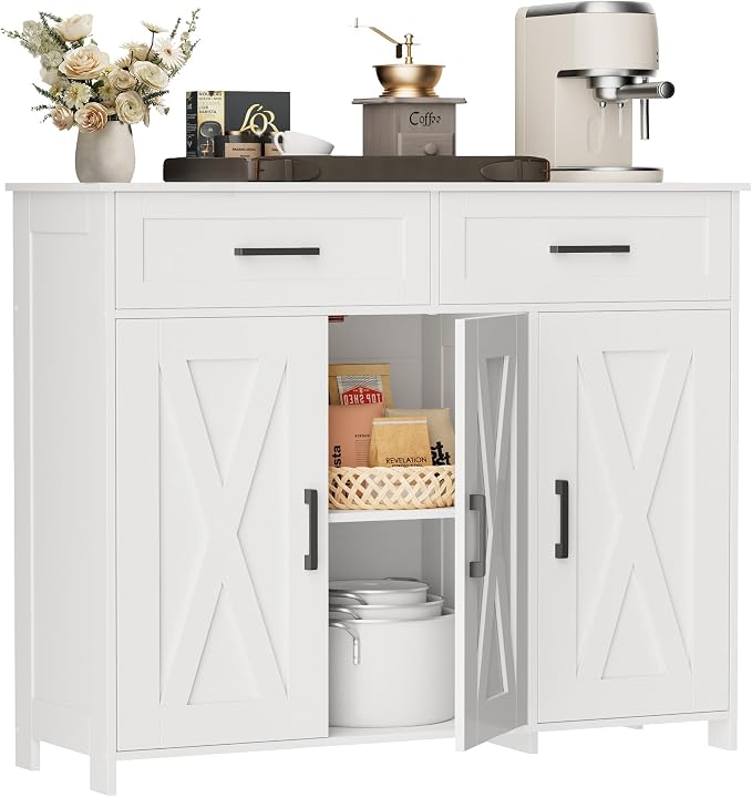 Homhedy Sideboard Buffet Cabinet, Coffee Bar Storage Cabinet - Image 3