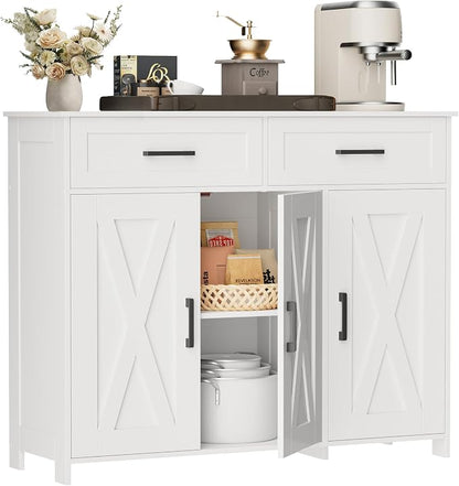 Homhedy Sideboard Buffet Cabinet, Coffee Bar Storage Cabinet - Image 3