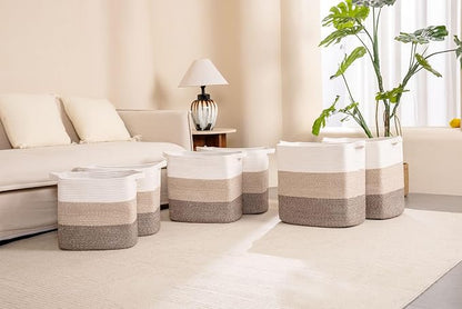 Storage Baskets for Clothes Fabric Cotton Rope Storage Basket - Image 6
