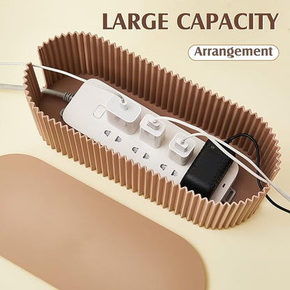 Marsui 2 Pcs Light Coffee Cable Management Organizer Box - Image 4