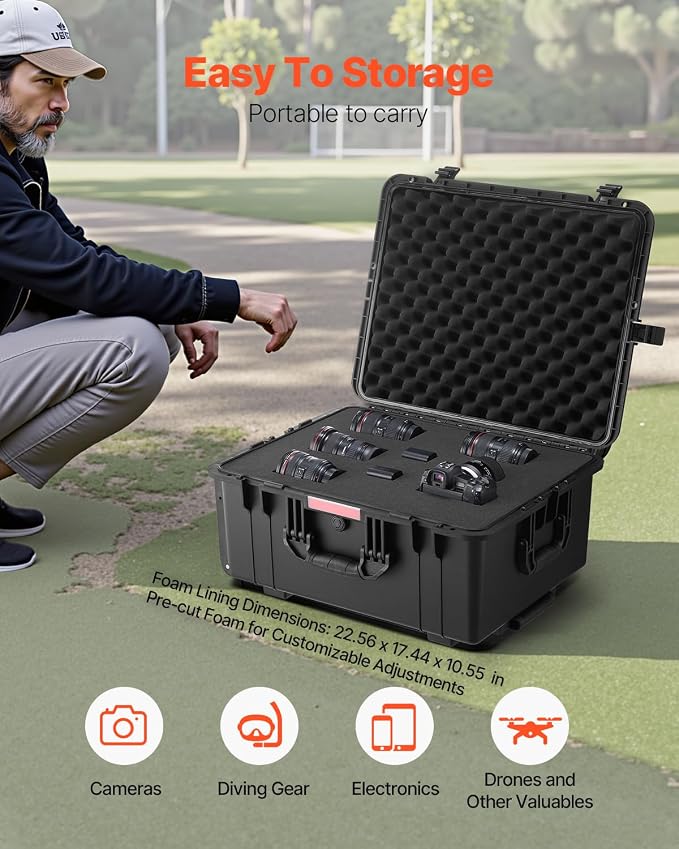 VEVOR Weatherproof Hard Case, Heavy Duty Protective Dry Box Case - Image 3