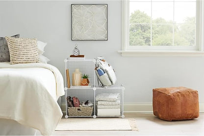 Rubbermaid 3 Piece Storage Wire Stackable Cube Set Easy Assemble White - Image 7