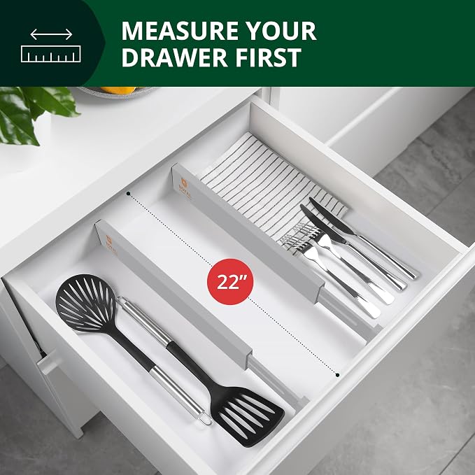 Bamboo Drawer Dividers Organizers, Adjustable Drawer Separator Splitters - Image 6