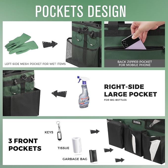 SCAVATA Wearable Cleaning Caddy Bag, Cleaning Caddy Supplies Organizer - Image 2