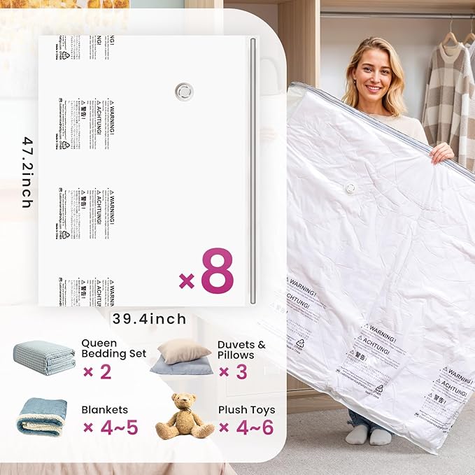 TAILI 8 Pack Vacuum Storage Bags - Image 3