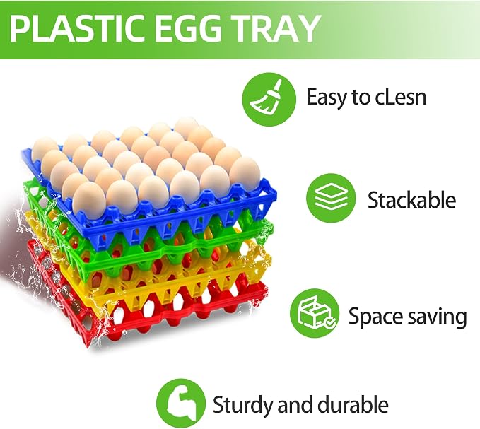 8-Pack Plastic Egg Tray Egg Crate, 30-Egg Flats - Image 3