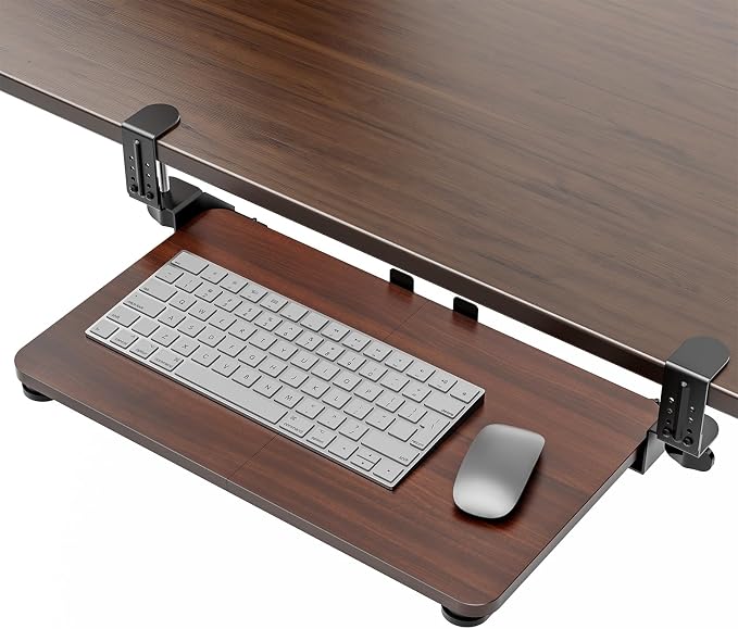Small Keyboard Tray Under Desk, Pull Out Keyboard & Mouse Tray by XyndyxErgonomicDesign