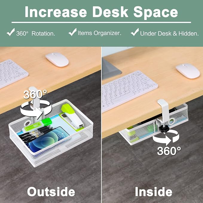 ROSYLINE Clamp On Desk Organizer - Image 3