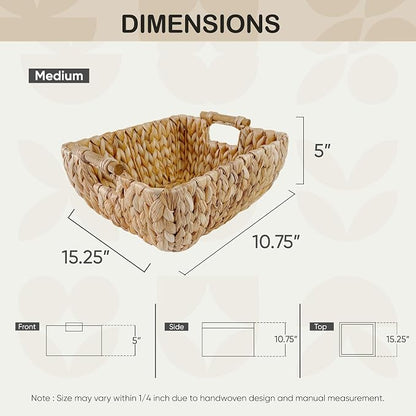 Medium Rectangular Handwoven Wicker Basket - Image 7
