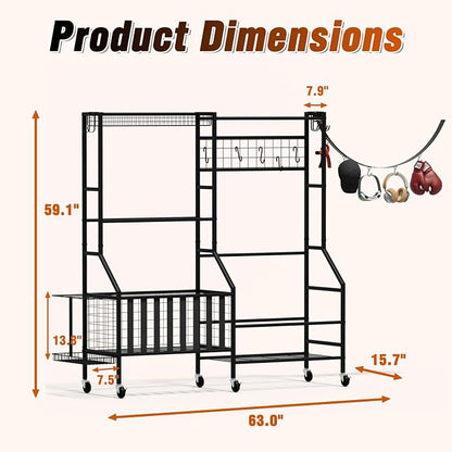 Sports Equipment Organizer, Heavy Duty Golf Bags Stand, Extra Large Ball - Image 2