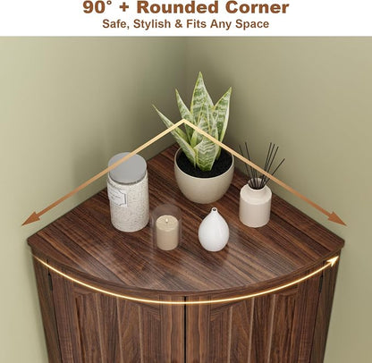 Tall Corner Cabinet, 64.7" Corner Storage Cabinet - Image 5