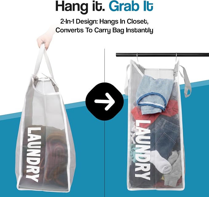 Hanging Laundry Hamper Bag for Closet – Space Saving hanging basket - Image 7