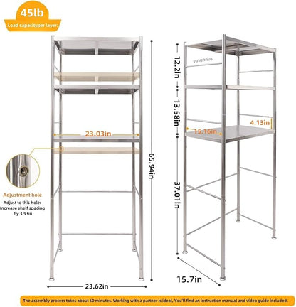 susunnus Stainless Steel Shelf, Kitchen Storage Shelves, Microwave Mini Fridge - Image 2