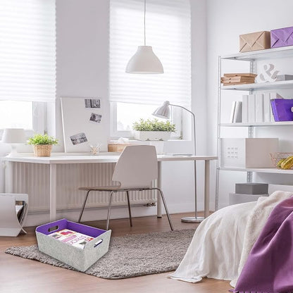 Welaxy Storage Baskets Felt Foldable Storage Cube bin Shelf Bins Organizer Felt - Image 5