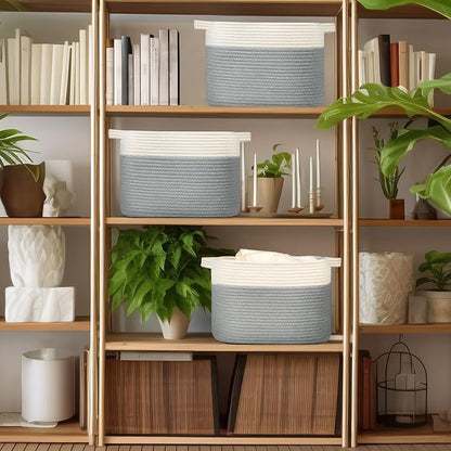Kntiwiwo Storage Baskets for Organizing 14.7”x11”x9.6” Rope Storage Baskets for - Image 5