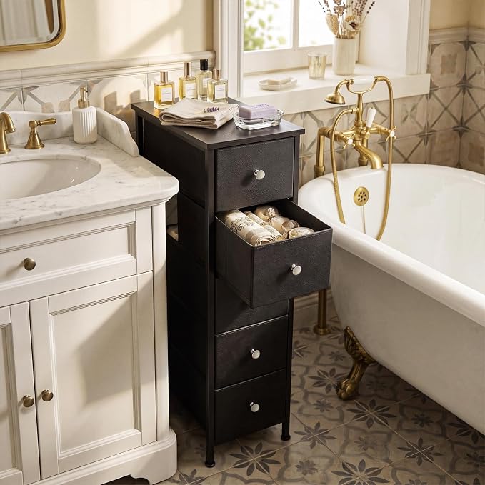 Fixwal Narrow Storage Cabinet, Narrow Nightstand Dresser - Image 3