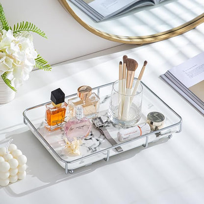 Vanity Tray Makeup Organizer Cosmetics Storage Bathroom Skincare Organizer - Image 4