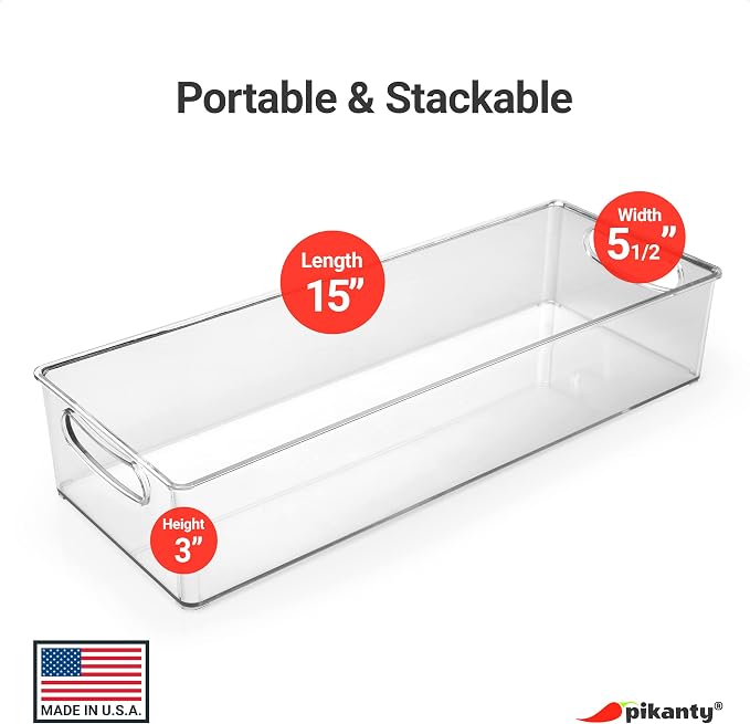 Pikanty Clear Refrigerator Organizer Bin - Image 2