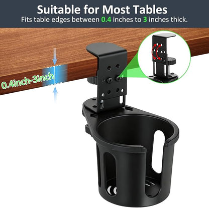MYITYARD Desk Cup Holder Clamp, Clip On Table Cup Holder, Rotatable Water - Image 4