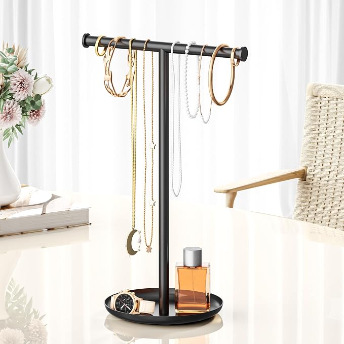 Necklace Organizer Stand with Storage Tray - Image 2